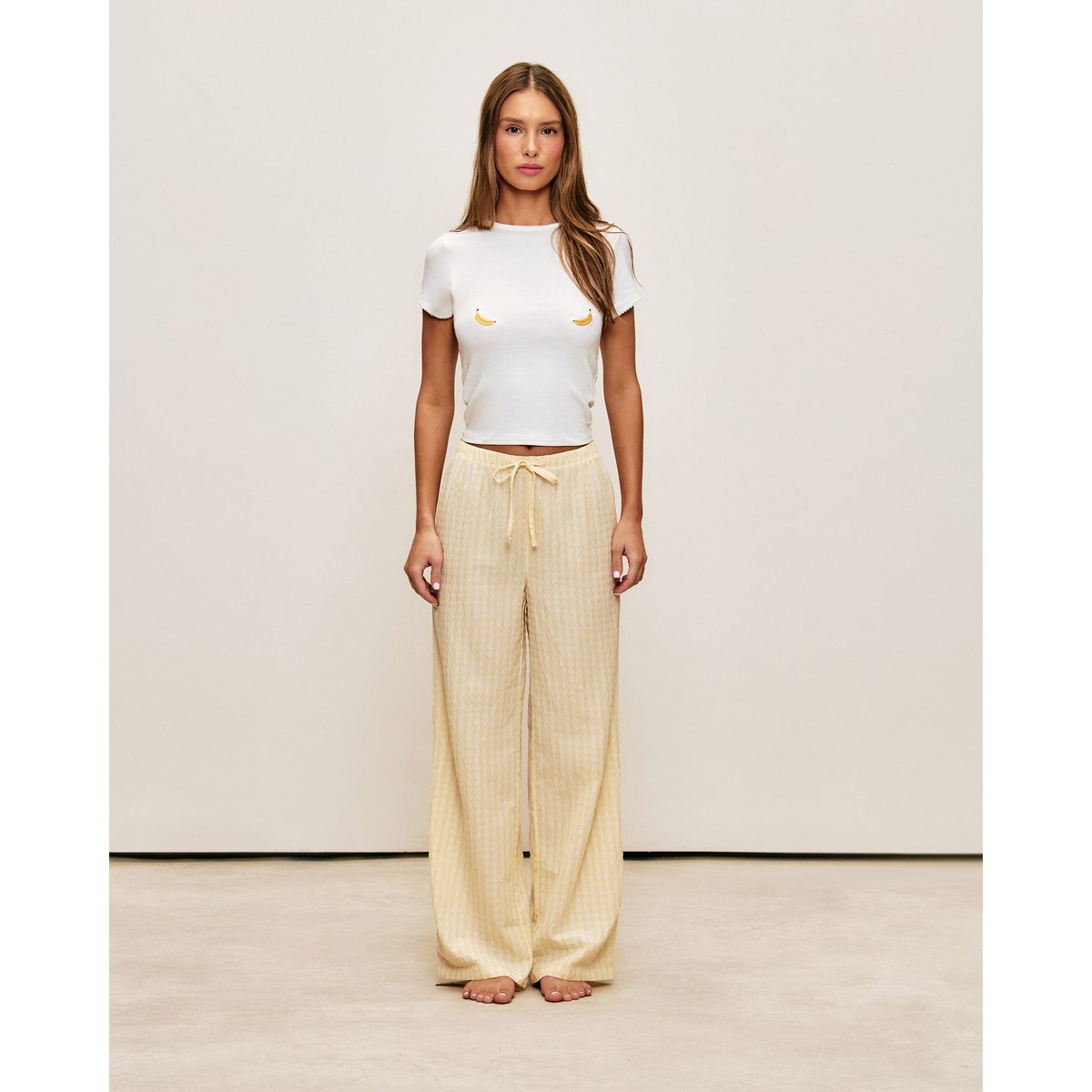 Pantalon en coton popeline FRUITILIZ jaune, UNDIZ