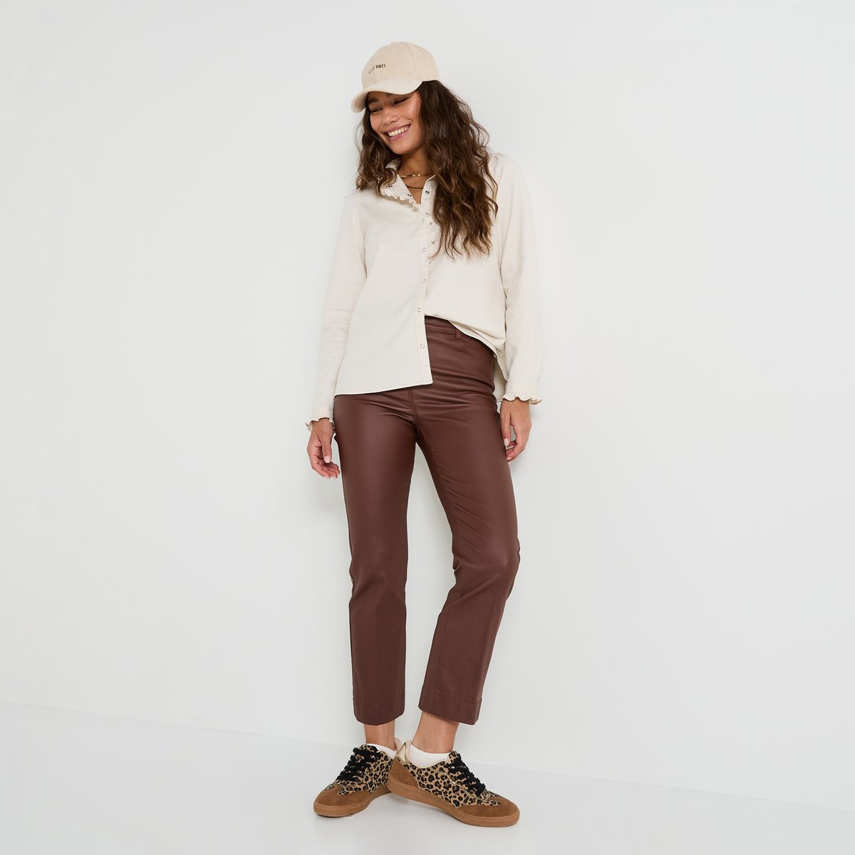 Jean bootcut raccourci TROPEZ RB02 marron, GRAIN DE MALICE