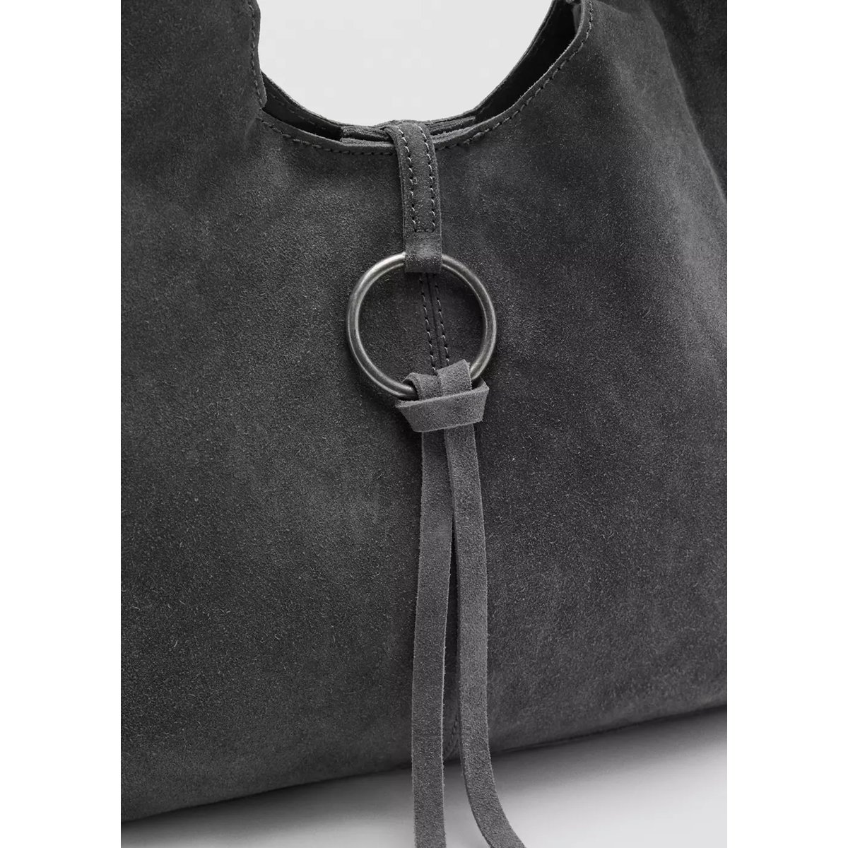 Sac porté épaule en cuir anneaux gris, MANGO TEEN