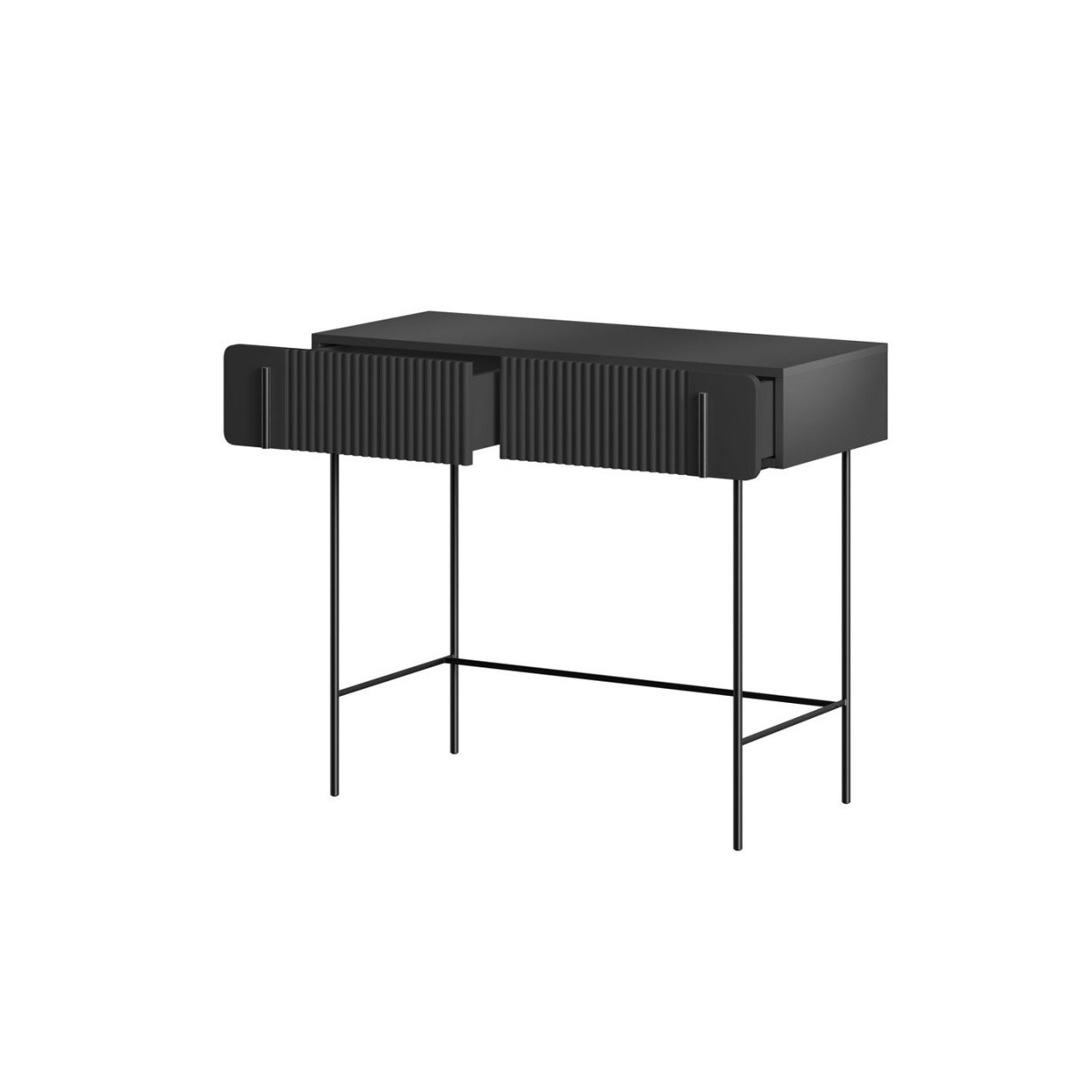 Console 100 cm panneaux de particules et MDF, MATHILDE noir, BOBOCHIC
