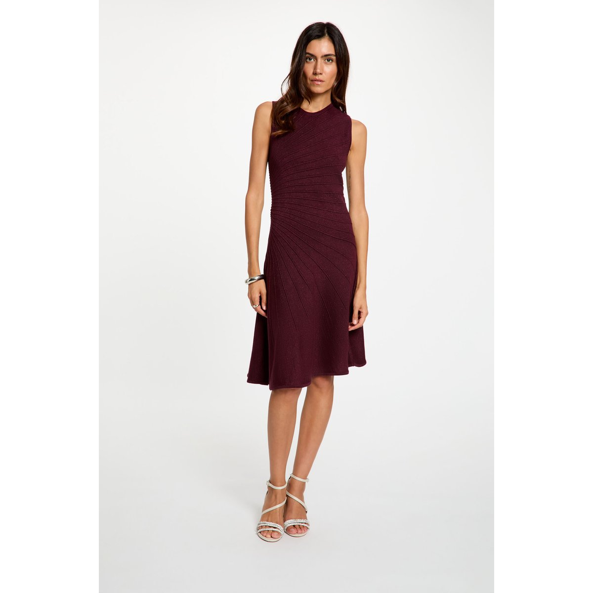 Robe tricot sans manches prune, MORGAN
