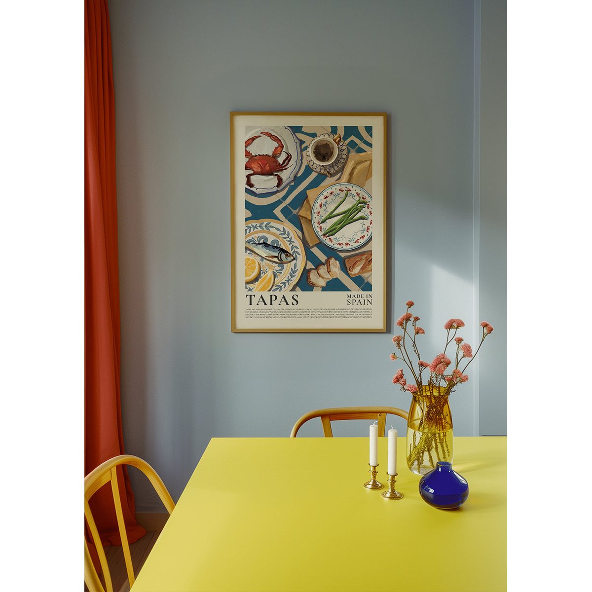 Affiche avec tableau décoratif, 50 x 70 cm beige, HANNUN