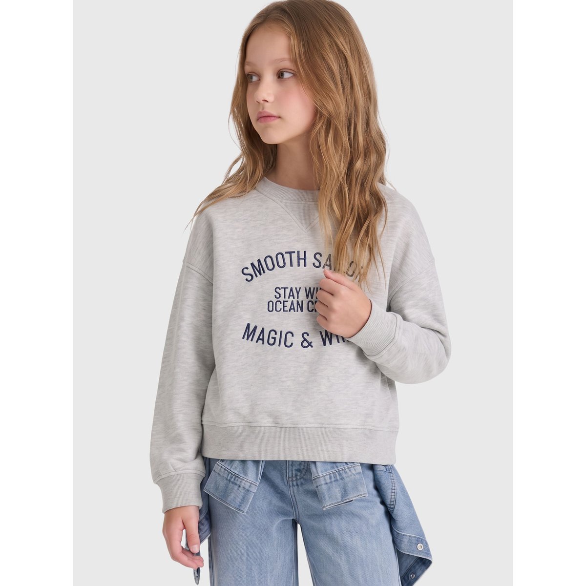 Sweat-Shirt grise - light grey melange, KIDS ONLY
