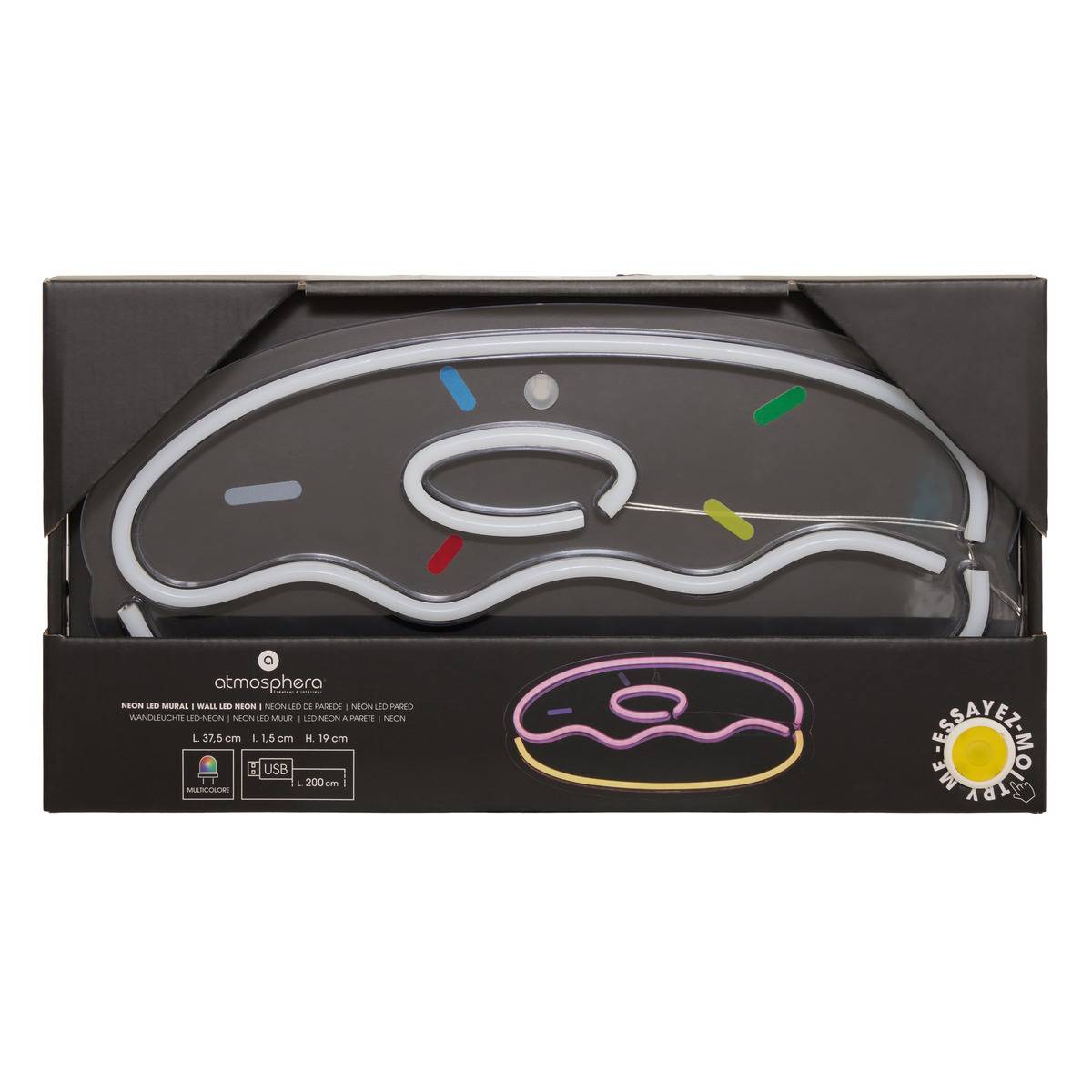 Néon LED DONUT multicolore, ATMOSPHERA