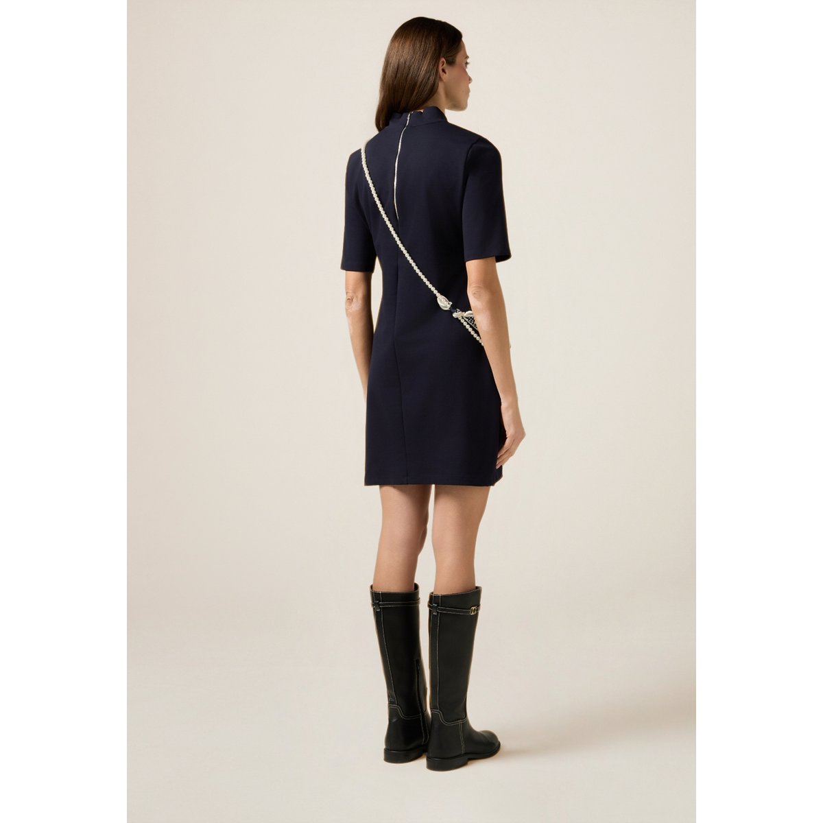 Robe fourreau avec détail foulard. bleu, OLTRE
