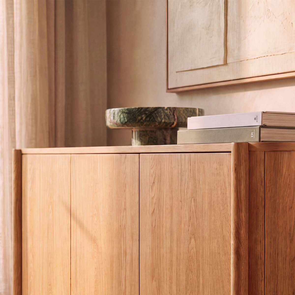 Buffet 3 portes en bois L 140 cm- OLI bois clair, DRAWER