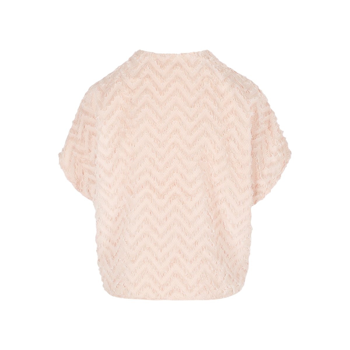 Blouse texturée à chevrons rose nude, LOLALIZA