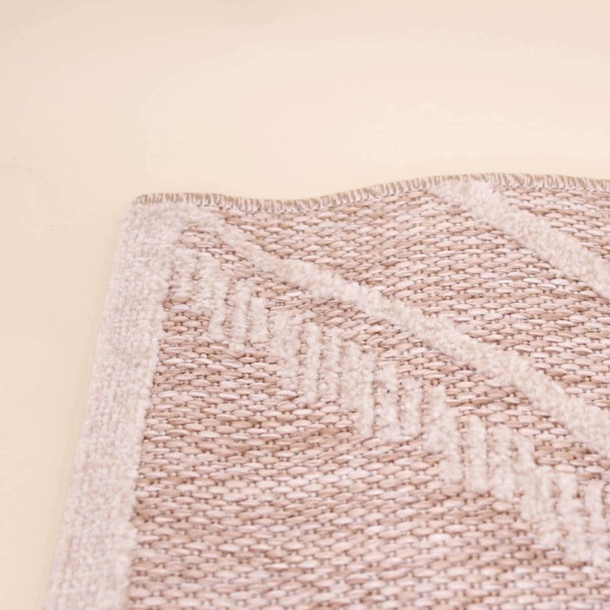 Tapis descente de lit polypropylène tissé 110x60cm beige, ORNAMI