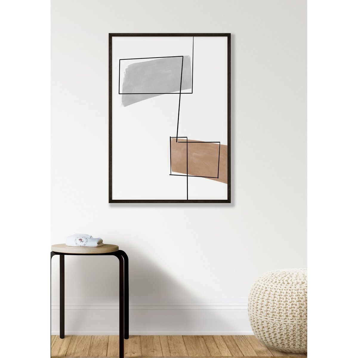 Affiche Abstract Ligne Continue 1 blanc, L'AFFICHERIE