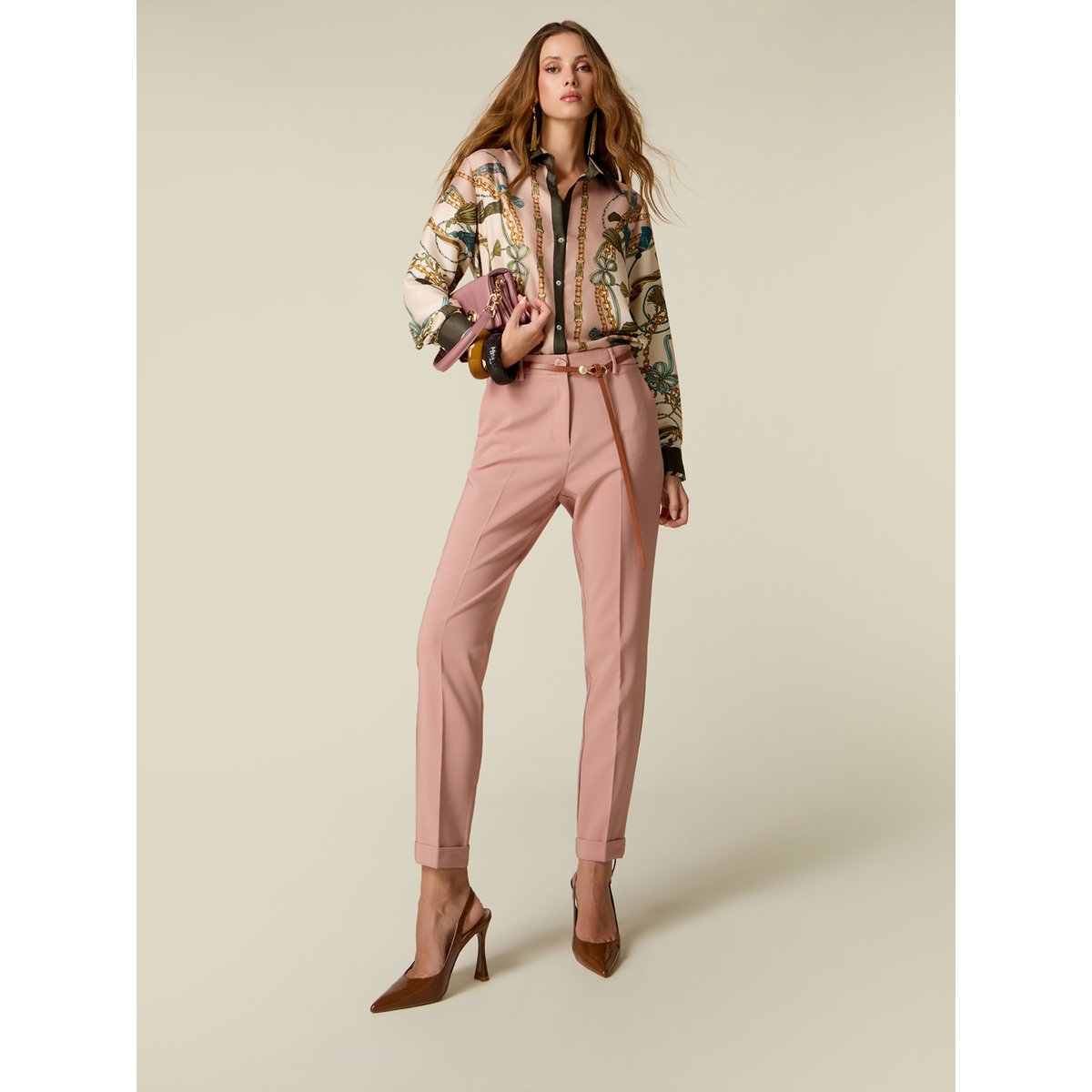 Pantalon chino rose, OLTRE