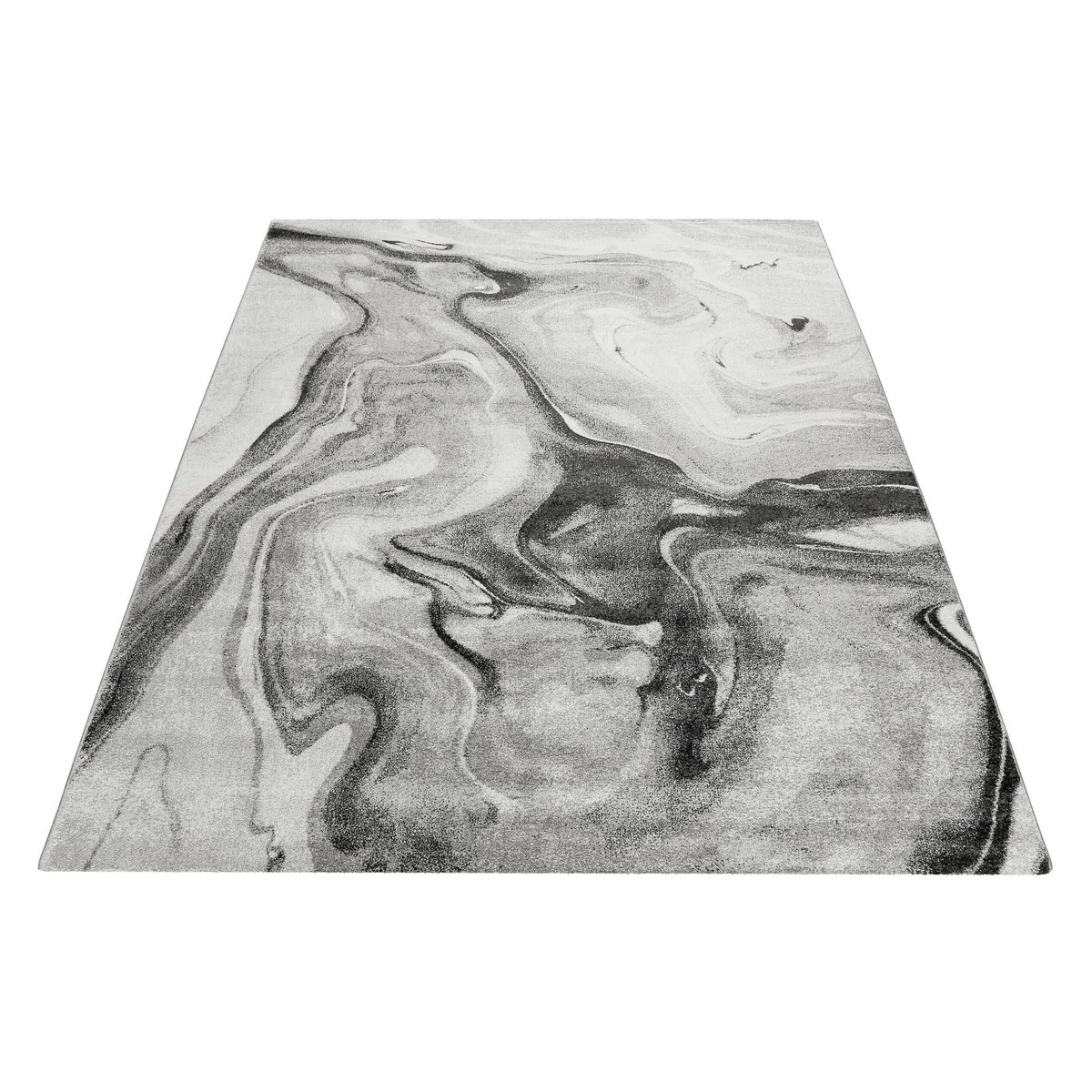 Tapis motif marbre pour salon, chambre ,  VOYAGE gris, WECON HOME