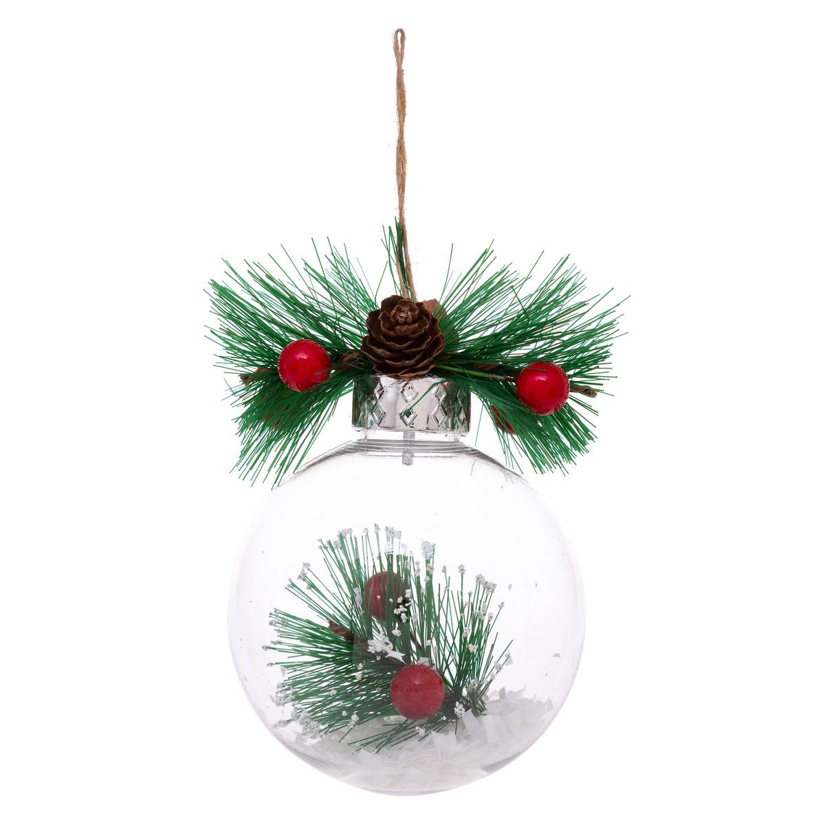 Boule de Noël Transparent Décoration 8 cm blanc, FEERIC LIGHTS & CHRISTMAS