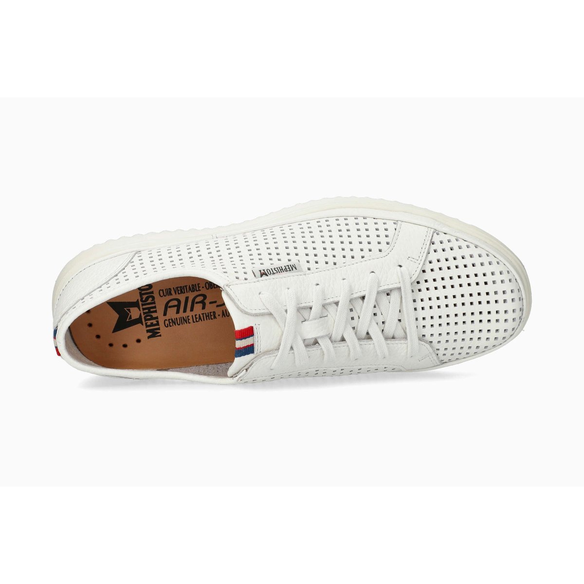 Baskets en cuir TOM PERF blanc 5144, MEPHISTO