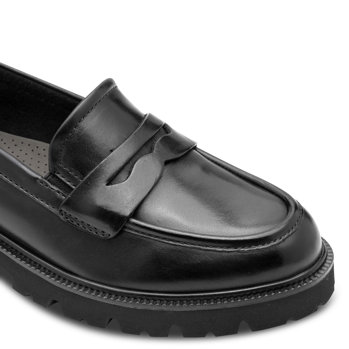 Slipper en cuir noir nappa, TAMARIS