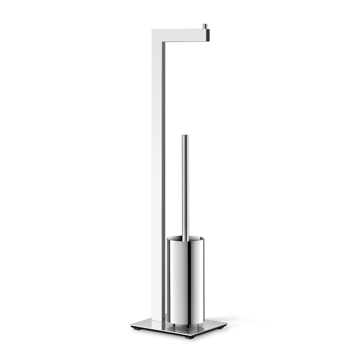 Conjunto porta piaçaba com porta rolo Linea, ZACK inox brilhante, ZACK