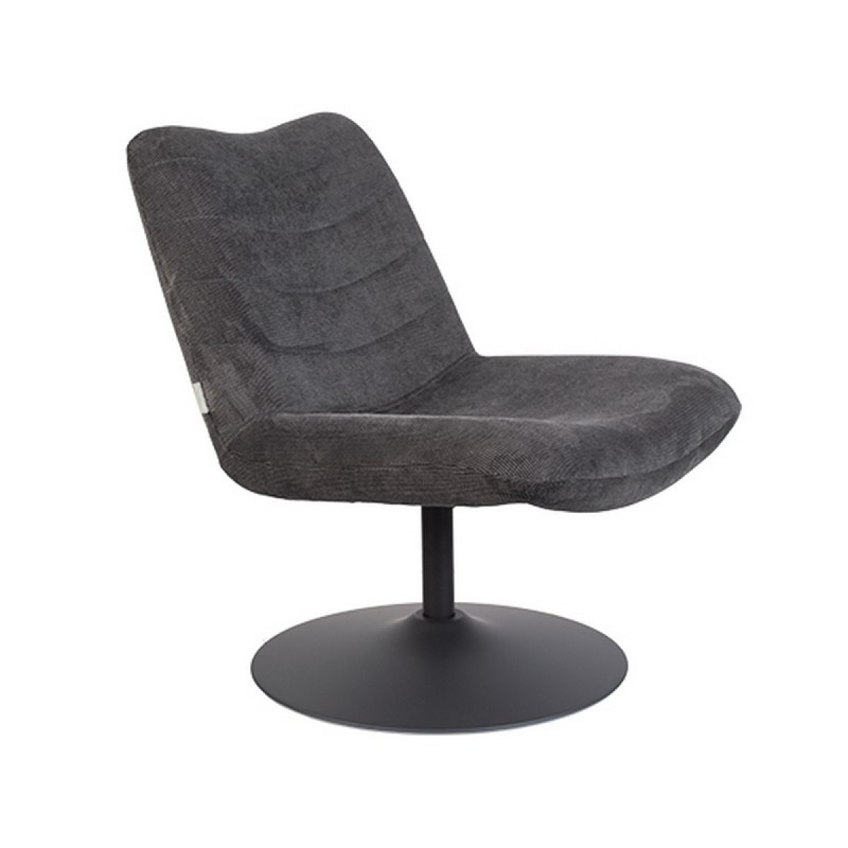 Fauteuil lounge en velours - BUBBA anthracite, ZUIVER