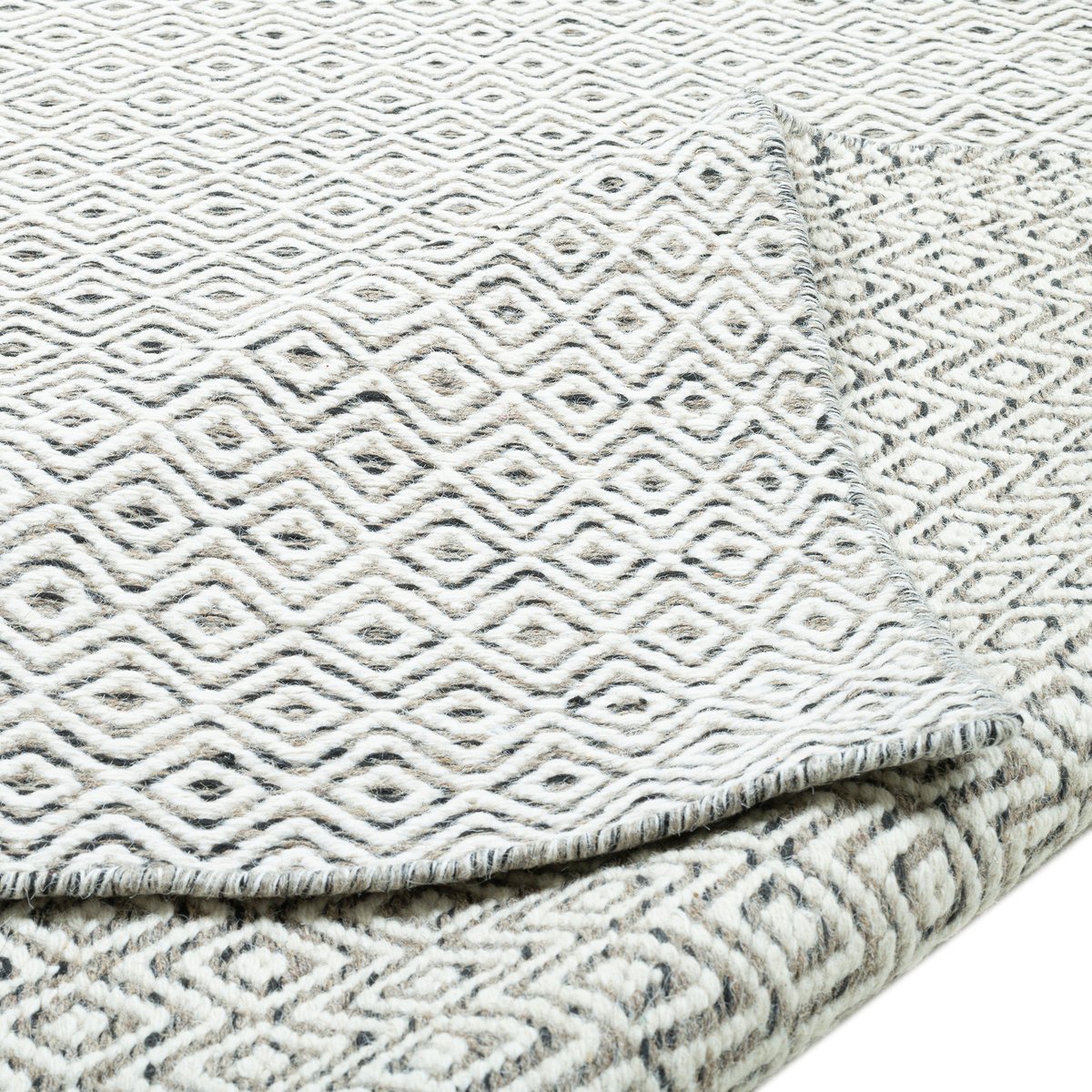 Tapis tissé main style scandinave - TRONDHEIM naturel gris, THEKO