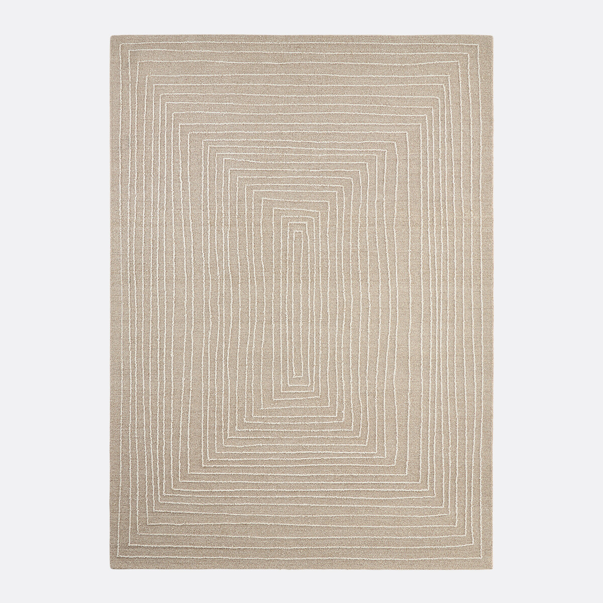 Tappeto lavorato a mano, lana ricamata, IKAR naturel/écru, AM.PM