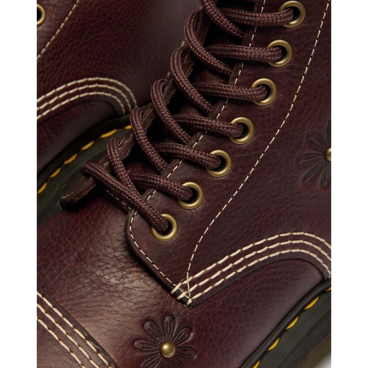 Boots Sinclair brodées en cuir Grizzly marron, DR. MARTENS