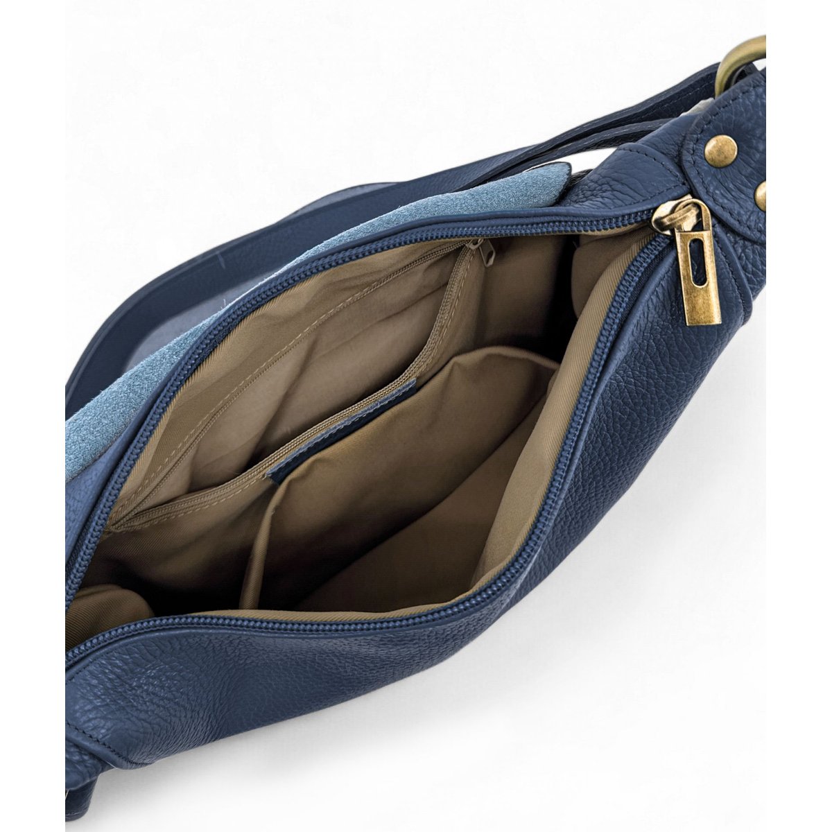 Sac bandoulière en cuir italien LITTLE CITIZEN bleu foncé, OH MY BAG