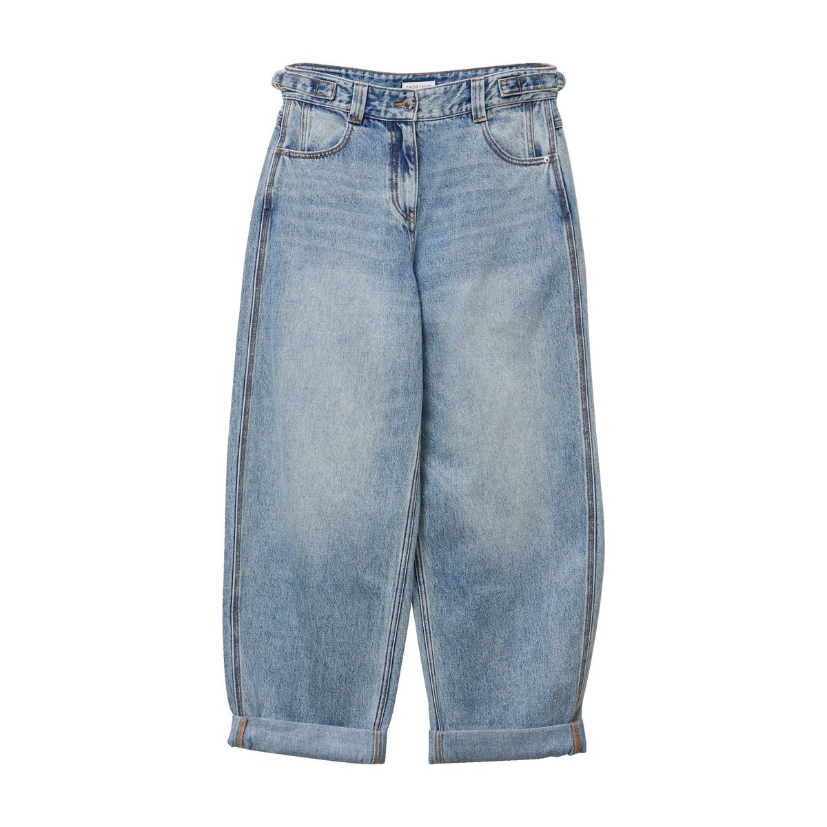 Jean barrel long en coton denim double stone, CACHE CACHE