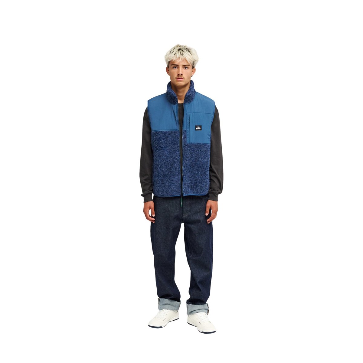 Veste sans manches zippée en polaire SHALLOW WATER bleu dark denimheather swallowwater, QUIKSILVER