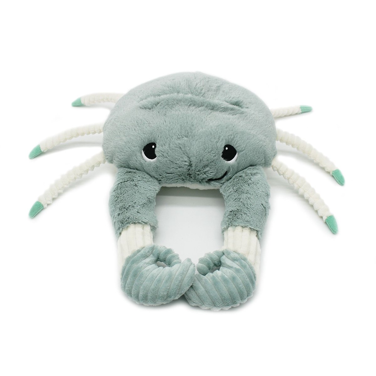Peluche Cassecou le crabe et son bébé vert d'eau, blanc, noir, LES DEGLINGOS