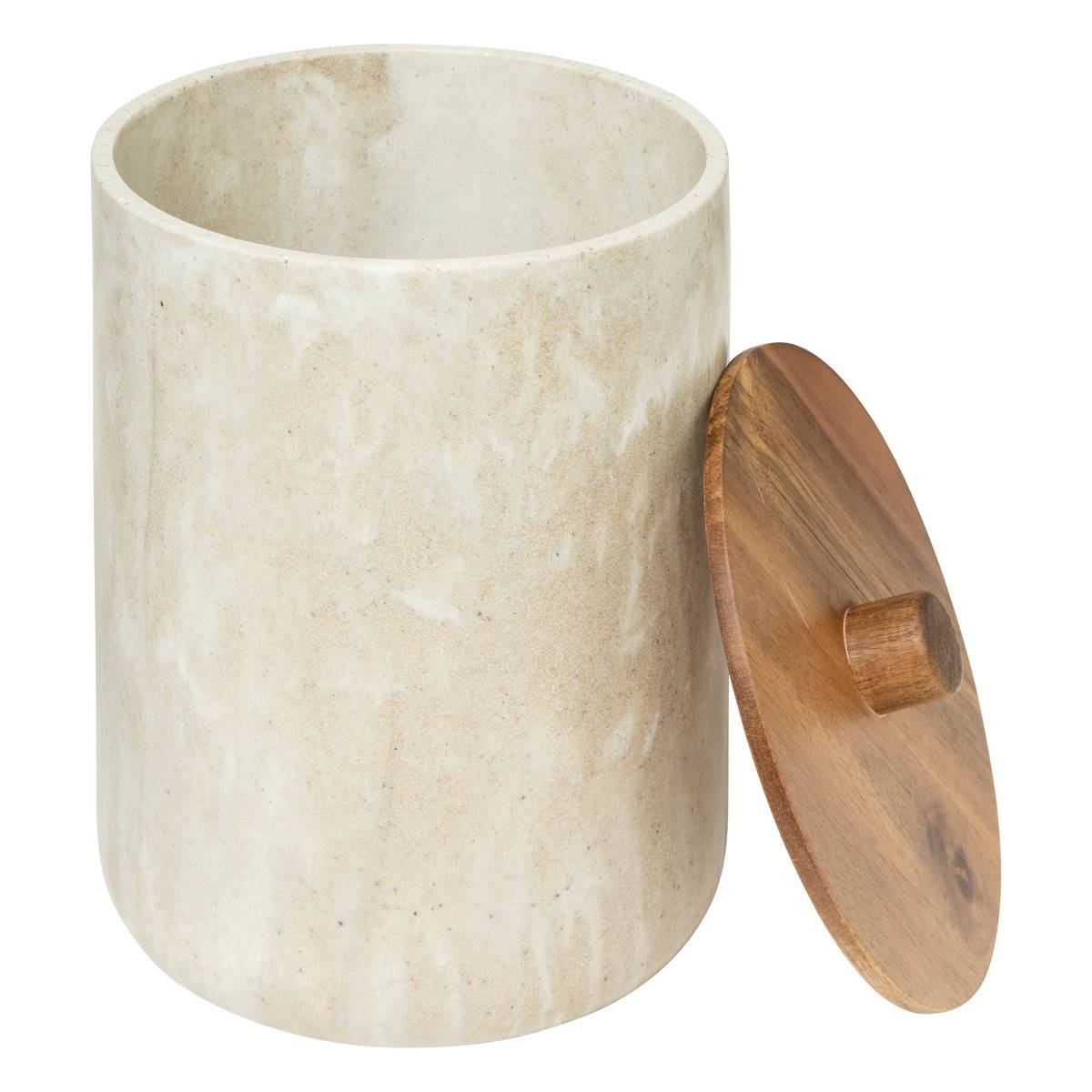 Poubelle salle de bain 5L effet travertin CÔME beige, 5FIVE SIMPLY SMART
