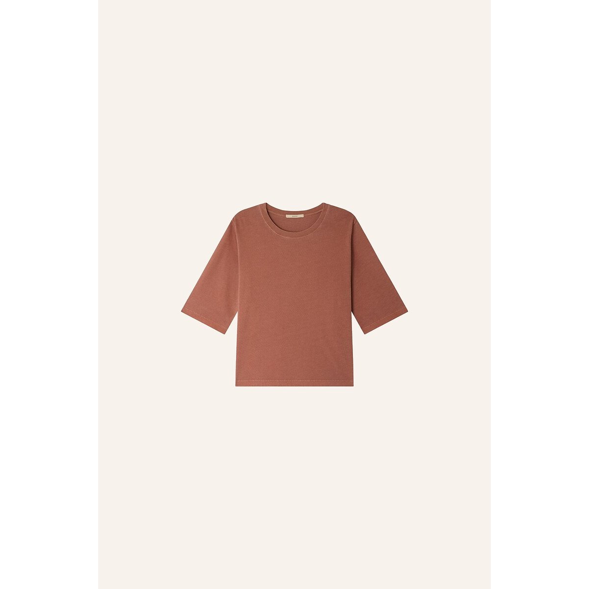 T-shirt col rond manches courtes, SERGIO terre cuite, SESSUN