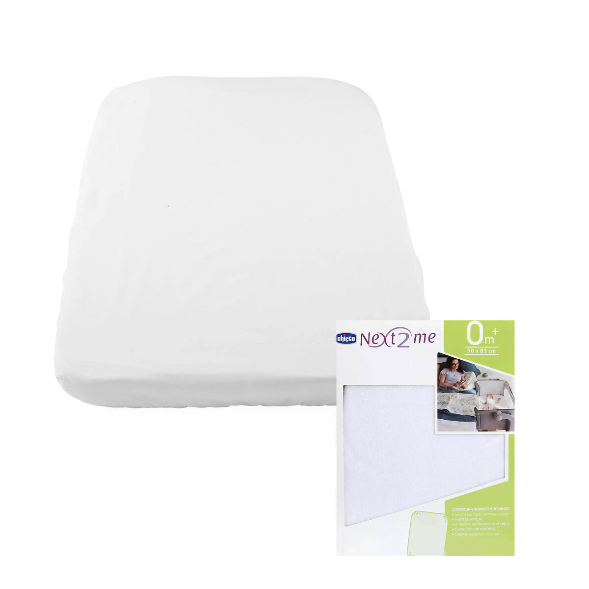 Next2Me Terry Mattress Cover white, CHICCO