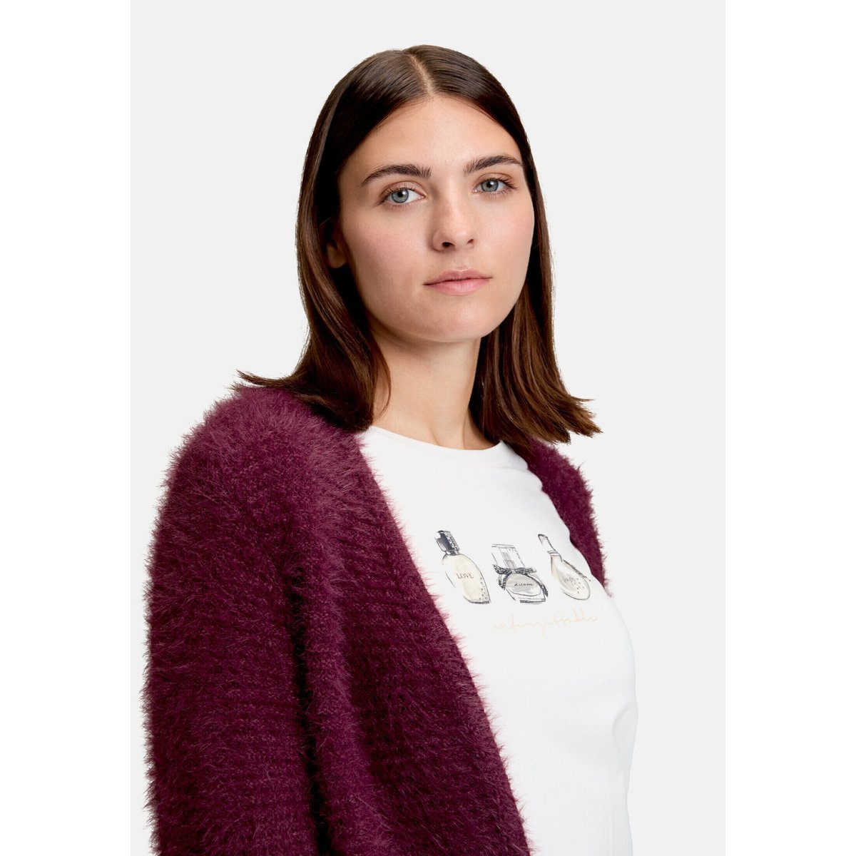 Cardigan en maille sans fermeture dark aubergine, BETTY & CO