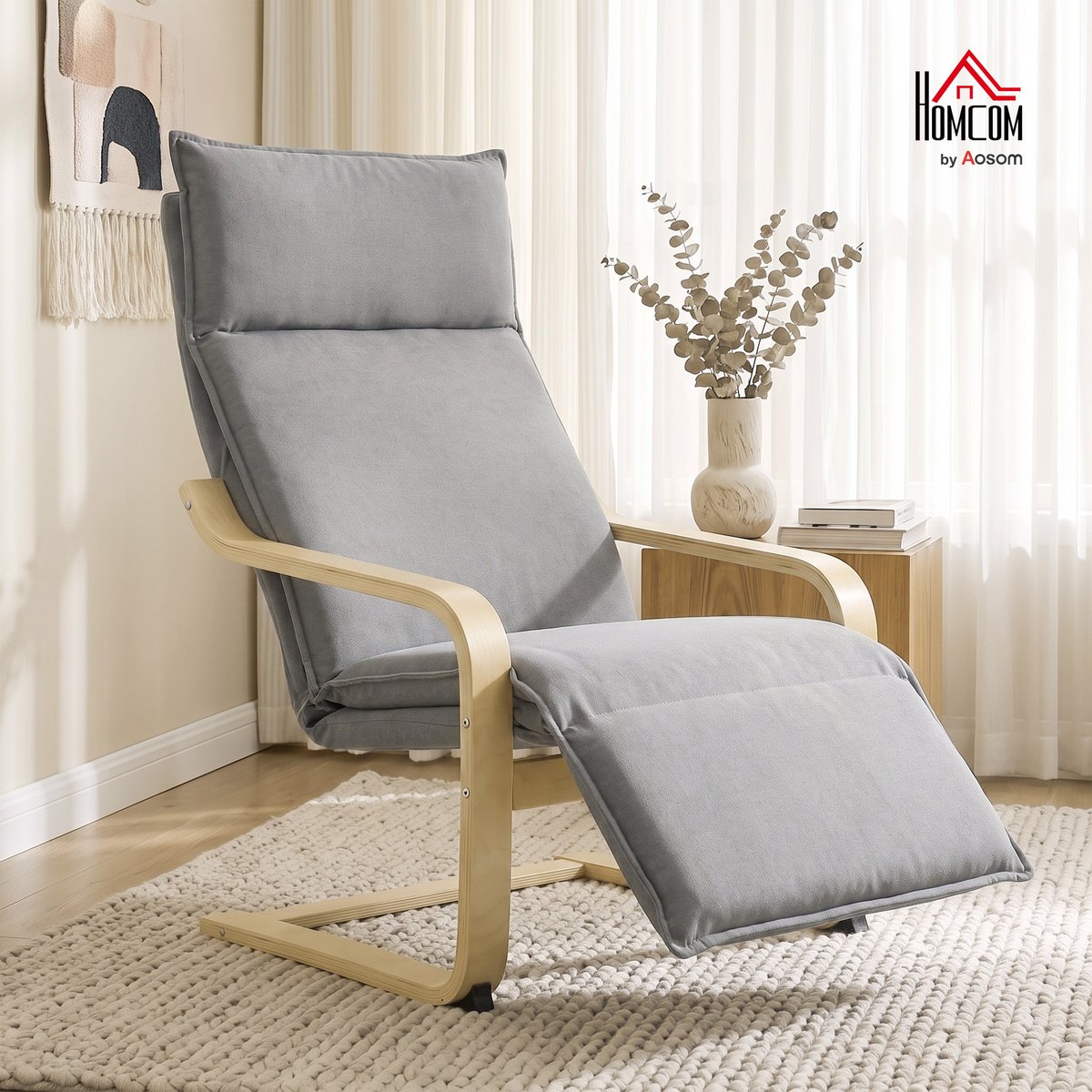 Accent Chair Lin (100% polyester) Gris gris, HOMCOM