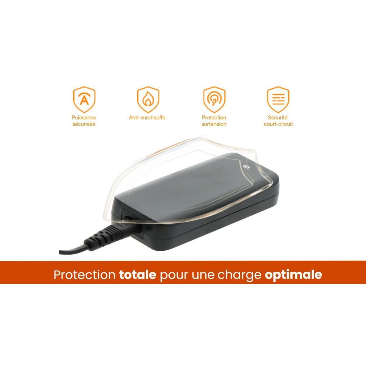 Chargeur ordinateur portable 90W PC universel + 9 embouts noire couleur unique, ESSENTIEL B