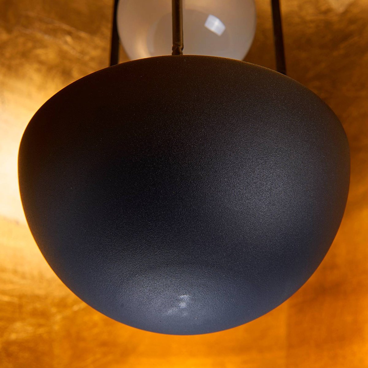 Plafonnier en métal moderne, Lya noir, or mat, LINDBY
