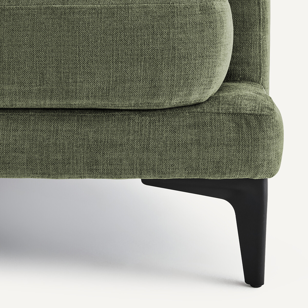 Canapé droit, 3 ou 4 places, en polyester et coton, MODERNISTE vert forêt, EMMANUEL GALLINA X AM.PM