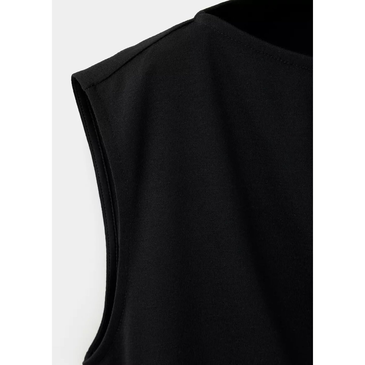 T-shirt à fronces en dentelle noir, MANGO