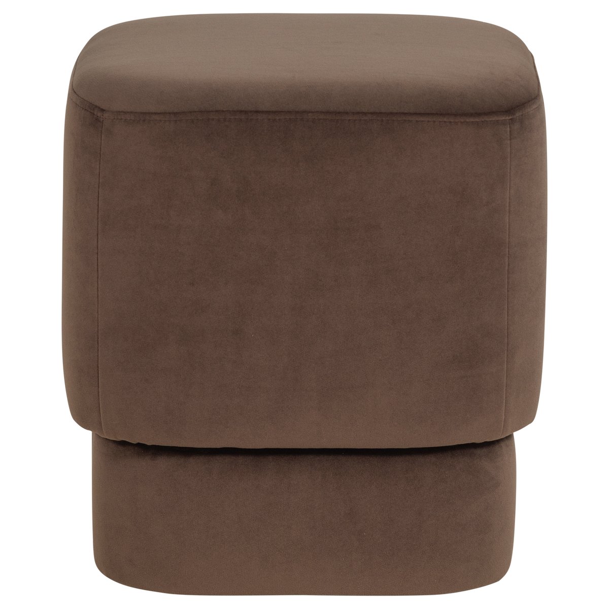 Pouf en velours VALEN marron, WOOOD