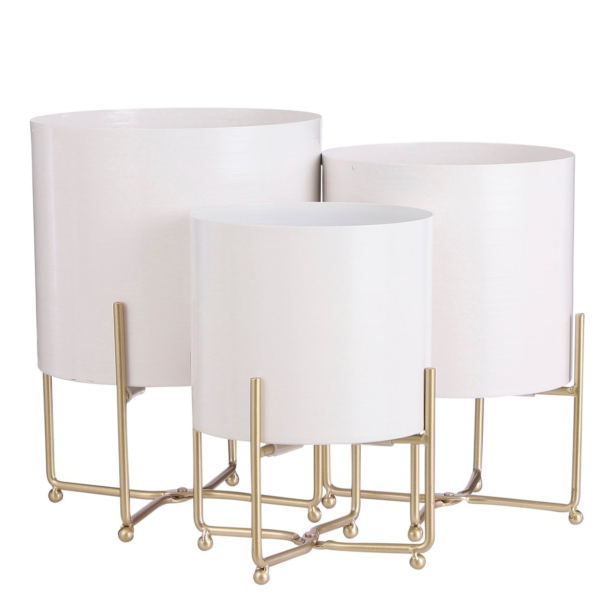 Ensemble de support de plante ARIES blanc, MICA DECORATIONS
