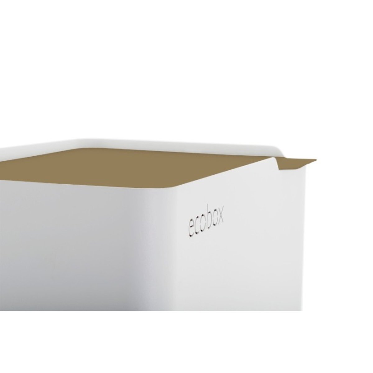 Poubelle cuisine ergonomique, 2 x 20 litres, ECOBOX NOA sable, DON HIERRO