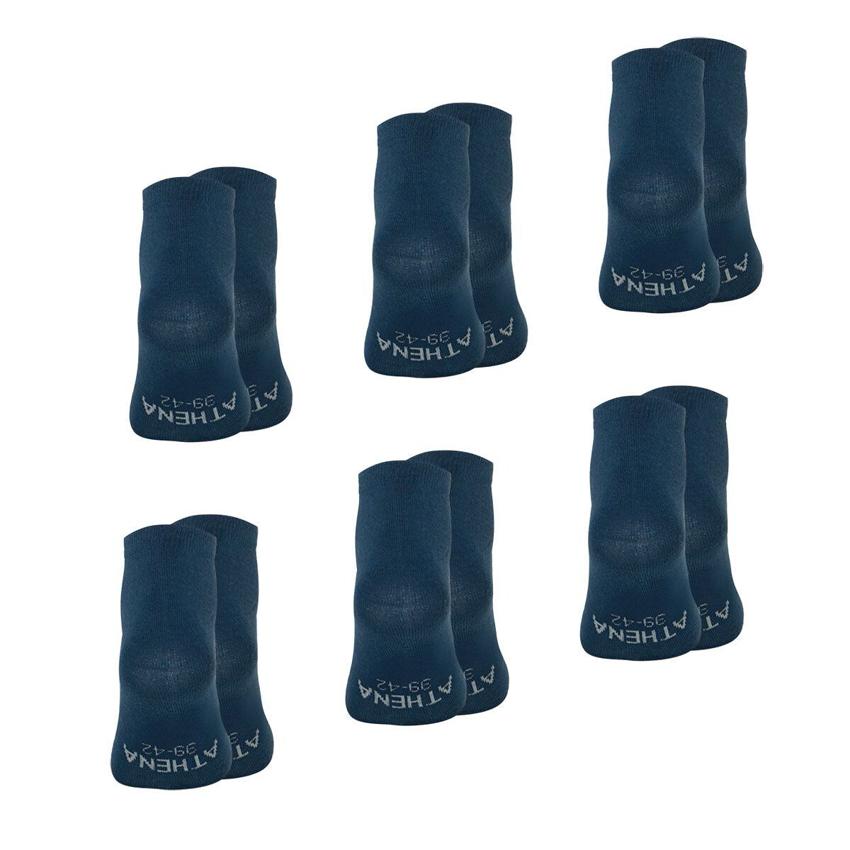 Lot de 6 paires de socquettes unies MY PETIT PRIX bleu marine, ATHENA