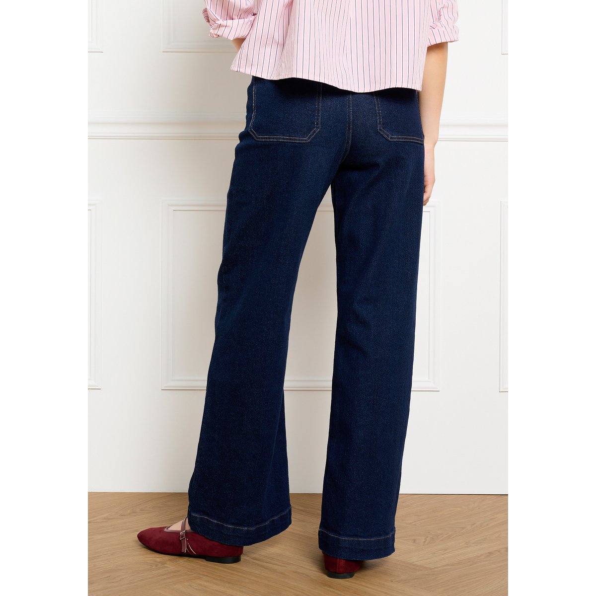 Jean large taille haute dark blue, LOLALIZA
