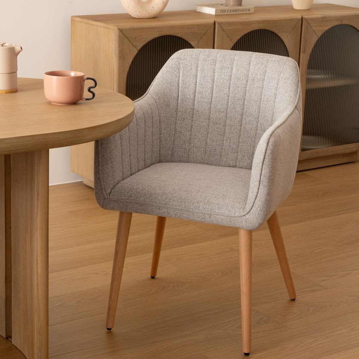 Lot de 2 fauteuils à dîner VISOCA gris, TOILINUX