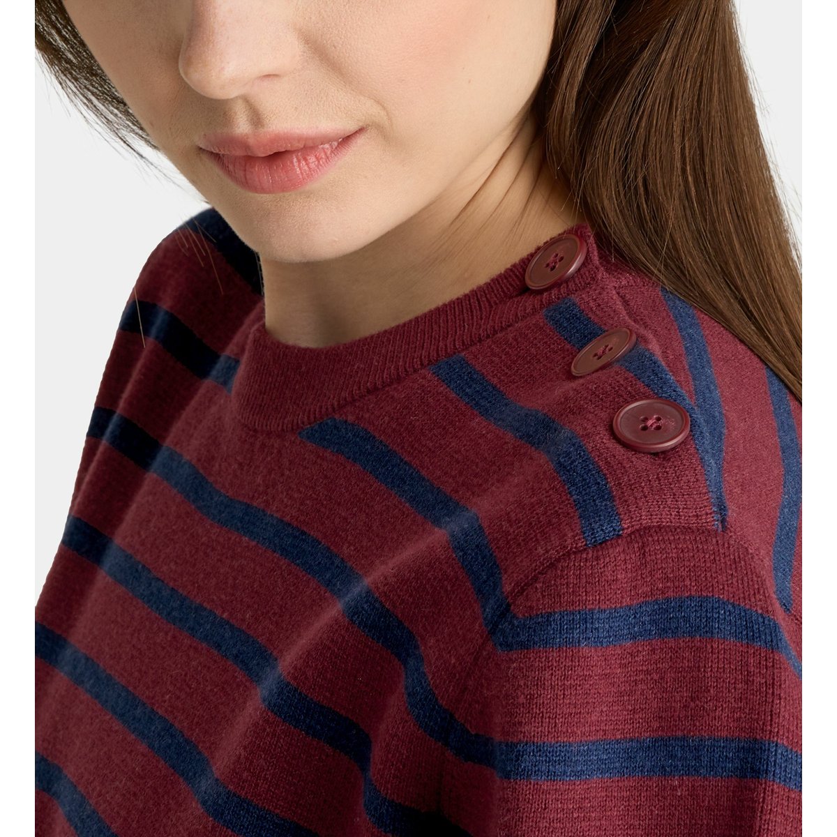 Pull cabourg en coton biologique bordeaux, GALERIES LAFAYETTE
