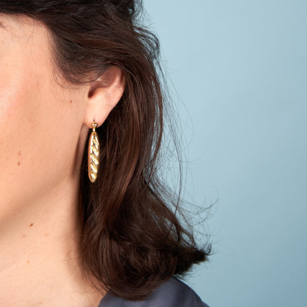 Boucles d'oreilles BAGUETTE doré, COUCOU SUZETTE