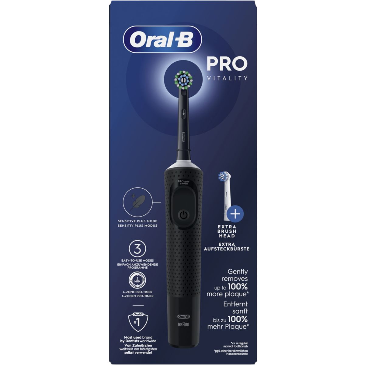 Brosse à dents électrique Vitality Pro protect x clean + 1 brossette noir, ORAL B