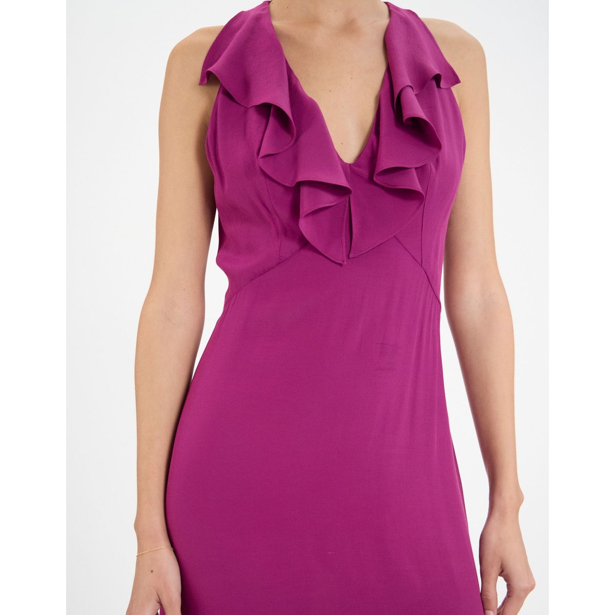 Robe Victorine en viscose mélangée violette purple, INES DE LA FRESSANGE PARIS