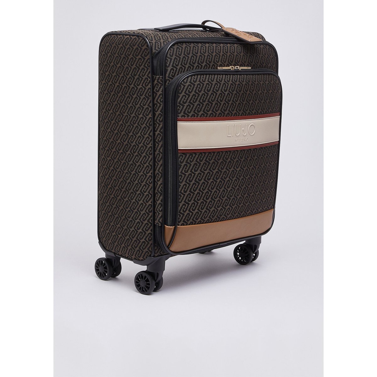 Trolley monogramme jacquard marron foncé, LIU JO