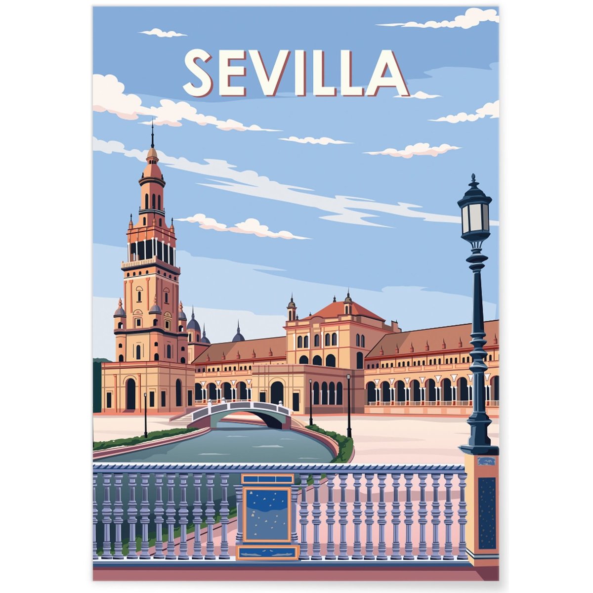 Affiche Sevilla blanc, L'AFFICHERIE