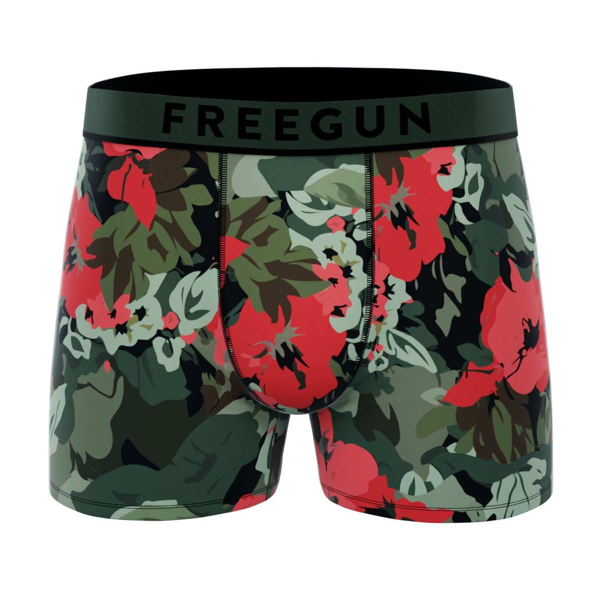 Lot De 3 Boxers Coton rouge/noir/blanc, FREEGUN