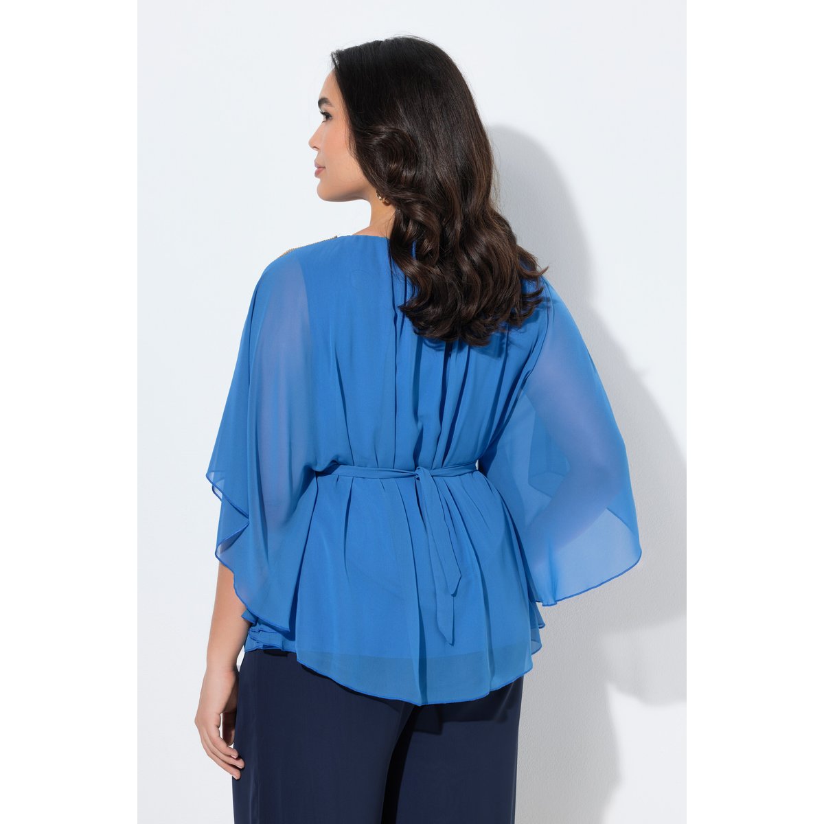Blouse avec petites pierres scintillants bleu, ULLA POPKEN